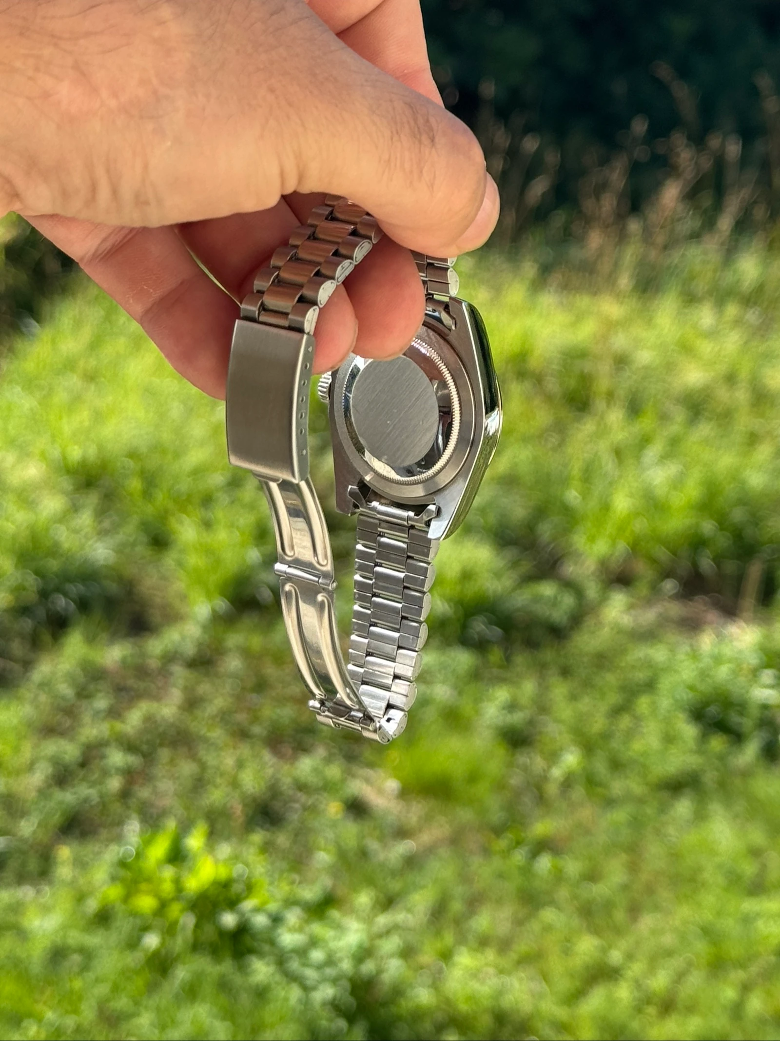 Seiko Mod NH35 Automático 39 mm – Esfera Plateada – Cristal de Zafiro – Brazalete Presidente – Nuevo – photo 3